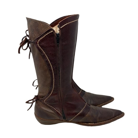 El Naturalista Elfos Spainish Leather Mid Calf Pointed Toe Zip Boots - Size 9.5 - Picture 5 of 12